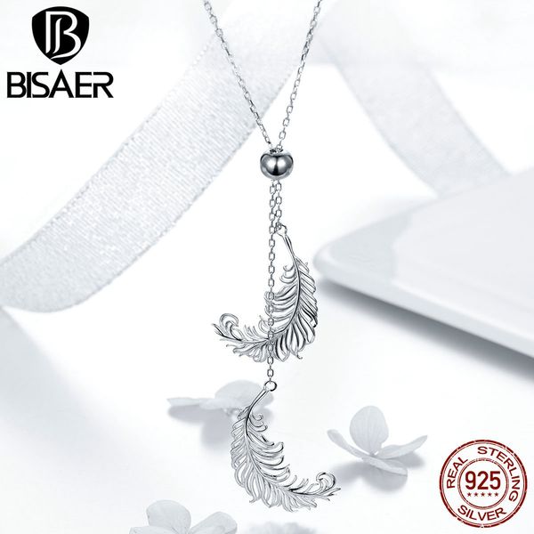 bisaer 100% 925 sterling silver vintage feather pendant long chain necklaces for women dubai wedding bridal jewelry ecn322
bisaer 100% 925 sterling silver vintage feather pendant long chain necklaces for women dubai wedding bridal jewelry ecn322