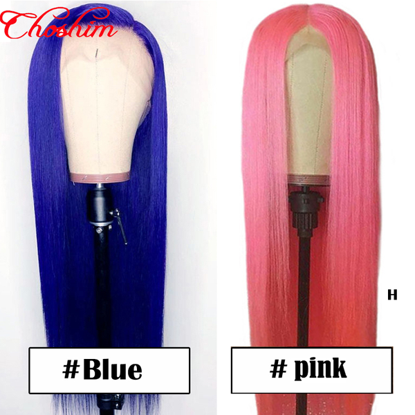 brazilian pink/blue 13x4 transparent lace front wigs human hair choshim percolored remy hair wig straight preplucked 180 density, Black;brown
brazilian pink/blue 13x4 transparent lace front wigs human hair choshim percolored remy hair wig straight preplucked 180 density, Black;brown