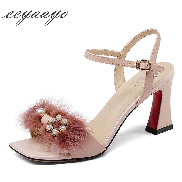 2020 new summer genuine leather women sandals 7.5cm high heel buckle hair pearl ladies women shoes pink high heels, Black
2020 new summer genuine leather women sandals 7.5cm high heel buckle hair pearl ladies women shoes pink high heels, Black