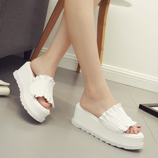 shoes women slippers casual slides pantofle on a wedge med platform soft 2020 summer leisure wedges pu rubber fabric, Black
shoes women slippers casual slides pantofle on a wedge med platform soft 2020 summer leisure wedges pu rubber fabric, Black