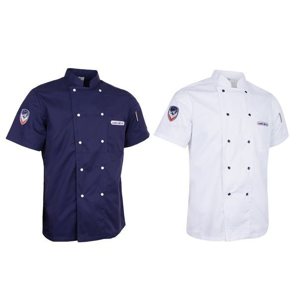 2 pieces medium chef work shirts jackets cook coats t-shirts kitchen apparel uniform short sleeve cool, medium, white, blue, White;black
2 pieces medium chef work shirts jackets cook coats t-shirts kitchen apparel uniform short sleeve cool, medium, white, blue, White;black