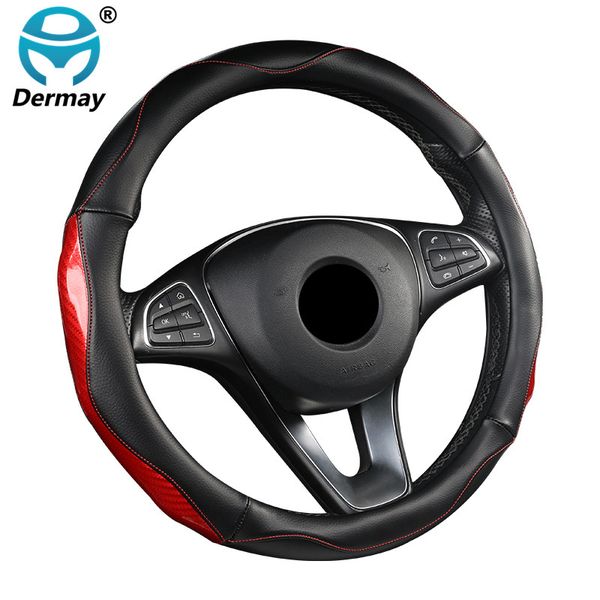 dermay car steering wheel cover leather + carbon fibre non-slip for vw high quality
dermay car steering wheel cover leather + carbon fibre non-slip for vw high quality