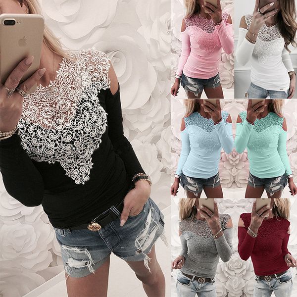 t shirt women s 3xl lace splice long sleeve 2019 autumn lace summer casual women t shirt hollow out shirt, White
t shirt women s 3xl lace splice long sleeve 2019 autumn lace summer casual women t shirt hollow out shirt, White