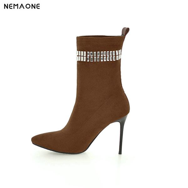nemaone women super high heels ankle boots wedding shoes woman crystal spring autumn ladies boots large size 43, Black
nemaone women super high heels ankle boots wedding shoes woman crystal spring autumn ladies boots large size 43, Black