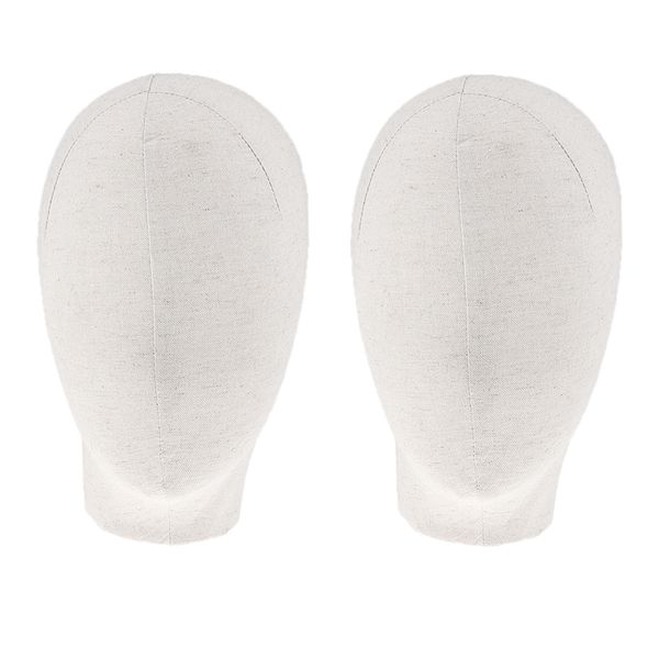 21\" canvas block mannequin head wig making glasses holder display beige 2pcs, White
21\" canvas block mannequin head wig making glasses holder display beige 2pcs, White