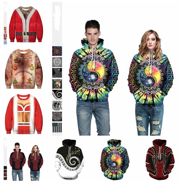 european autumn winter christmas cosplay digital printing couple hooded long sleeve pullover sweater, support mixed batch, Black
european autumn winter christmas cosplay digital printing couple hooded long sleeve pullover sweater, support mixed batch, Black