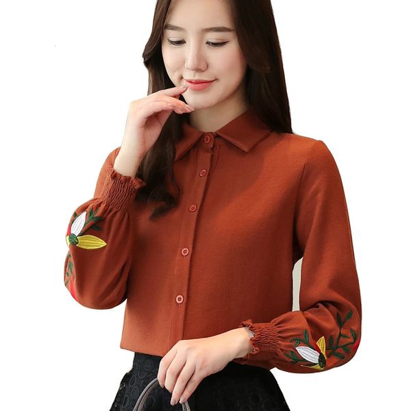 women shirt fashion casual long sleeve blouse elegant slim embroidery women blouse cotton office lady, White
women shirt fashion casual long sleeve blouse elegant slim embroidery women blouse cotton office lady, White