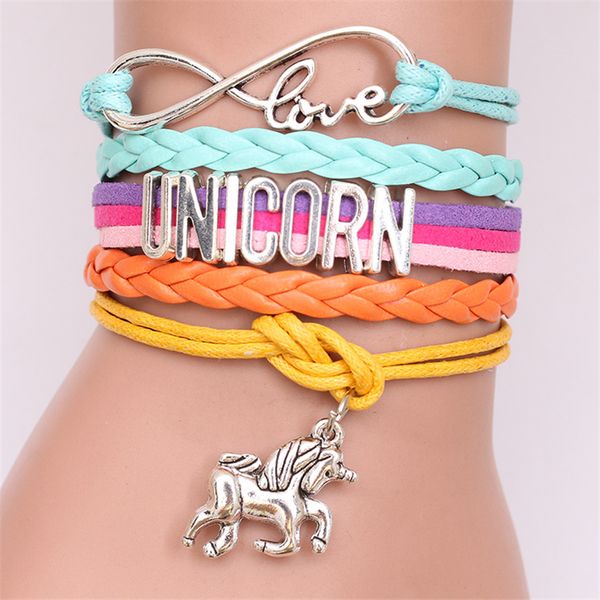 infinity love charms bracelets for women girl vintage silver unicorn letter braided leather bangle fashion animal pendant knot wrap jewelry, Golden;silver
infinity love charms bracelets for women girl vintage silver unicorn letter braided leather bangle fashion animal pendant knot wrap jewelry, Golden;silver