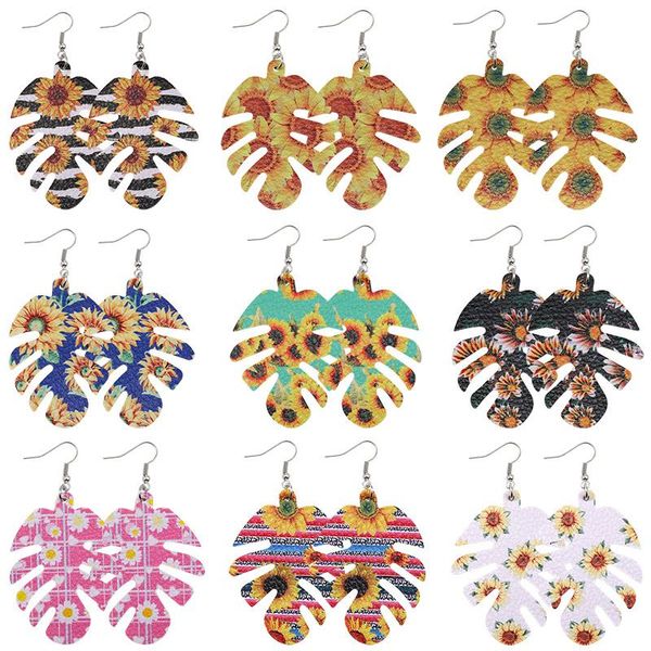 new fashion pu leather earrings for women boho sunflower daisy printing fish bone double side dangle earrings party jewelry christmas gift, Silver
new fashion pu leather earrings for women boho sunflower daisy printing fish bone double side dangle earrings party jewelry christmas gift, Silver