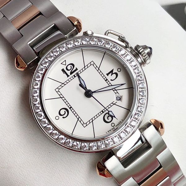 new arrival ladies watch pink dial wrist watch for woman two tone silver gold watches women quartz stainless steel rhinestone diamonds clock, Slivery;brown
new arrival ladies watch pink dial wrist watch for woman two tone silver gold watches women quartz stainless steel rhinestone diamonds clock, Slivery;brown
