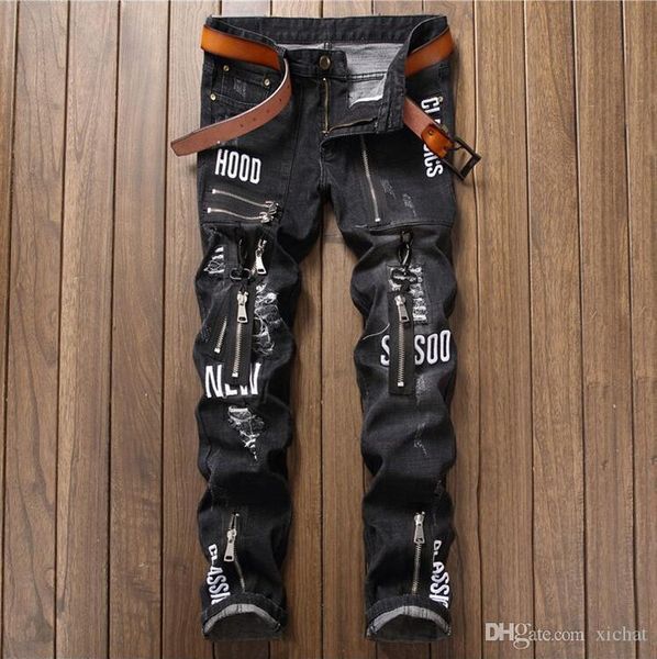мода мужские рваные больше zipper black jeans slim fit конструктора straight leg letters вышивка омывается джинсовые брюки 17008, Blue
мода мужские рваные больше zipper black jeans slim fit конструктора straight leg letters вышивка омывается джинсовые брюки 17008, Blue