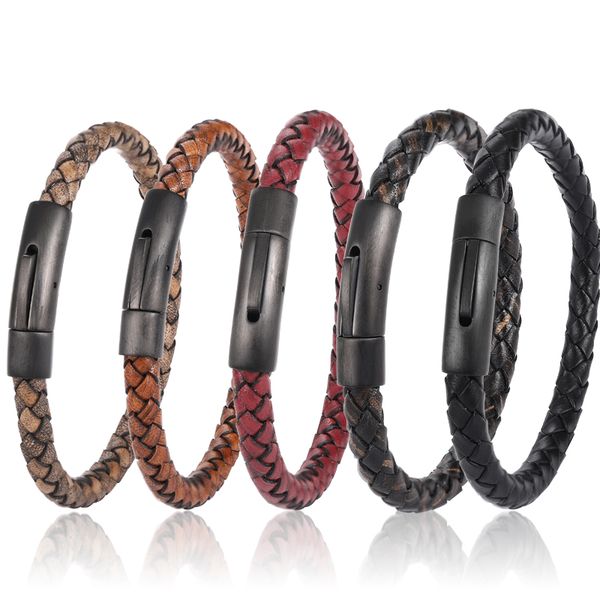 mingao new classic style men's leather bracelets simple 5 color stainless steel buttons neutral accessories hand-woven jewelry g, Golden;silver
mingao new classic style men's leather bracelets simple 5 color stainless steel buttons neutral accessories hand-woven jewelry g, Golden;silver