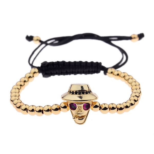 selling beaded hat pipe skull head charm bracelet 5mm copper beads men rope braided macrame charm adjustable bracelet jewelry gifts, Golden;silver
selling beaded hat pipe skull head charm bracelet 5mm copper beads men rope braided macrame charm adjustable bracelet jewelry gifts, Golden;silver