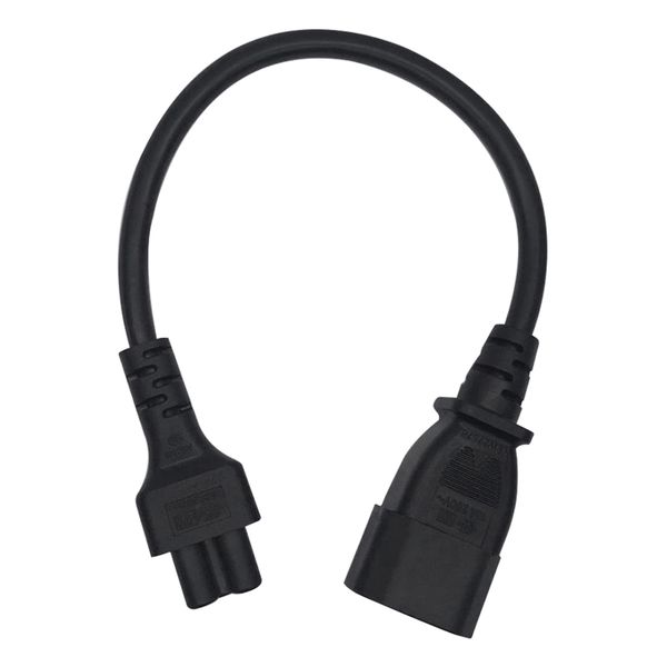 black c14 male to c5 female c14 c5 cable power cord 1.96 feet ups server kit 
black c14 male to c5 female c14 c5 cable power cord 1.96 feet ups server kit
