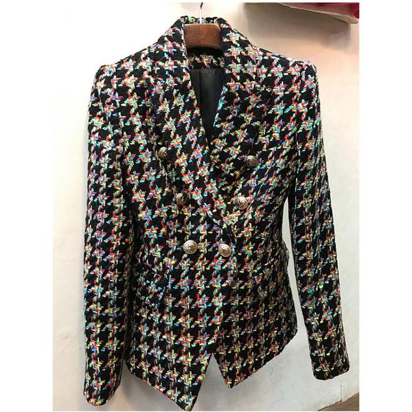 fashion 2018 designer blazer women's lion buttons colors houndstooth tweed jacket overcoat, White;black
fashion 2018 designer blazer women's lion buttons colors houndstooth tweed jacket overcoat, White;black