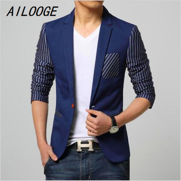 ailooge 2017 men casual slim fit stripe brand blazer suit jacket blue coat male clothing one button blazer masculine wholesale, White;black
ailooge 2017 men casual slim fit stripe brand blazer suit jacket blue coat male clothing one button blazer masculine wholesale, White;black