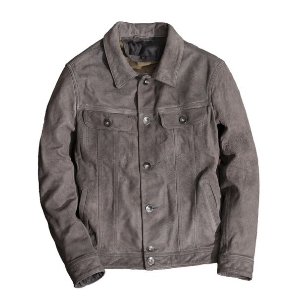 2020 vintage grey men smart casual leather jacket single breasted plus size xxxxl genuine cow suede autumn fashion leather coat, Black
2020 vintage grey men smart casual leather jacket single breasted plus size xxxxl genuine cow suede autumn fashion leather coat, Black