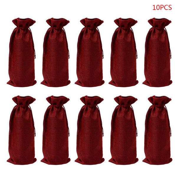 10pcs rustic linen drawstring champagne red wine bottle bag gift packaging wrap t8wb
10pcs rustic linen drawstring champagne red wine bottle bag gift packaging wrap t8wb