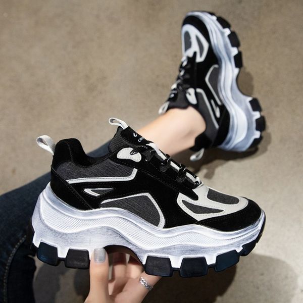 women chunky sneakers vulcanize shoes korean fashion new female black white platform thick sole walking shoes woman i6
women chunky sneakers vulcanize shoes korean fashion new female black white platform thick sole walking shoes woman i6