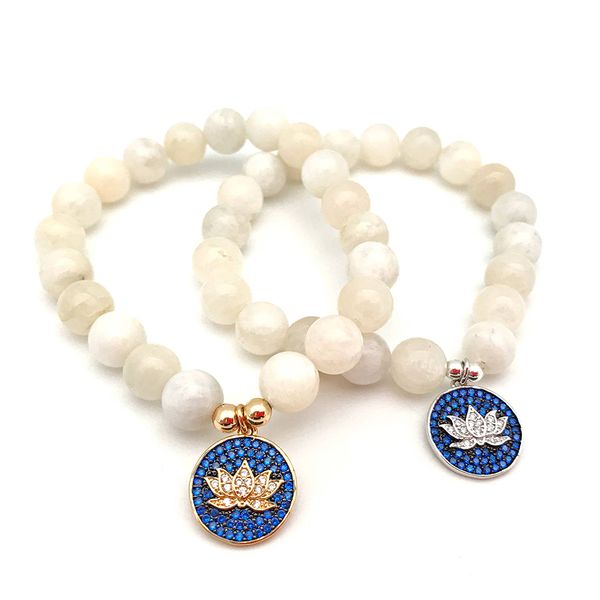 wholesale new design lotus charm bracelet 8 mm a grade moonstone energy bracelet positive energy gift for her ing, Golden;silver
wholesale new design lotus charm bracelet 8 mm a grade moonstone energy bracelet positive energy gift for her ing, Golden;silver