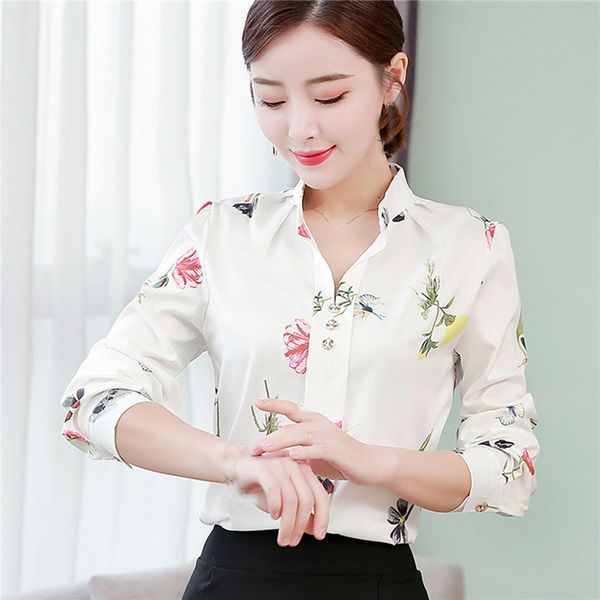 women blouses 2020 floral print long sleeve turn down collar blouse shirt tunic plus size blusa chemisier femmec, White
women blouses 2020 floral print long sleeve turn down collar blouse shirt tunic plus size blusa chemisier femmec, White