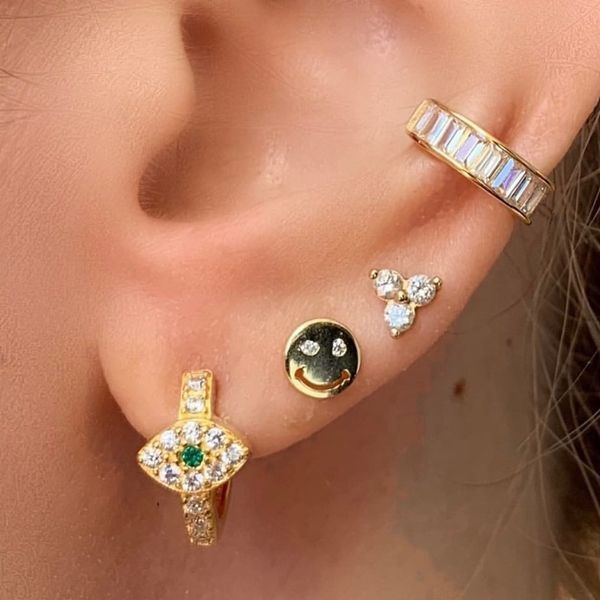 2018 lucky evil eye small hoop earring green white cz paved guarantee 925 sterling silver vermeil fine delicate cute jewelry, Golden;silver
2018 lucky evil eye small hoop earring green white cz paved guarantee 925 sterling silver vermeil fine delicate cute jewelry, Golden;silver