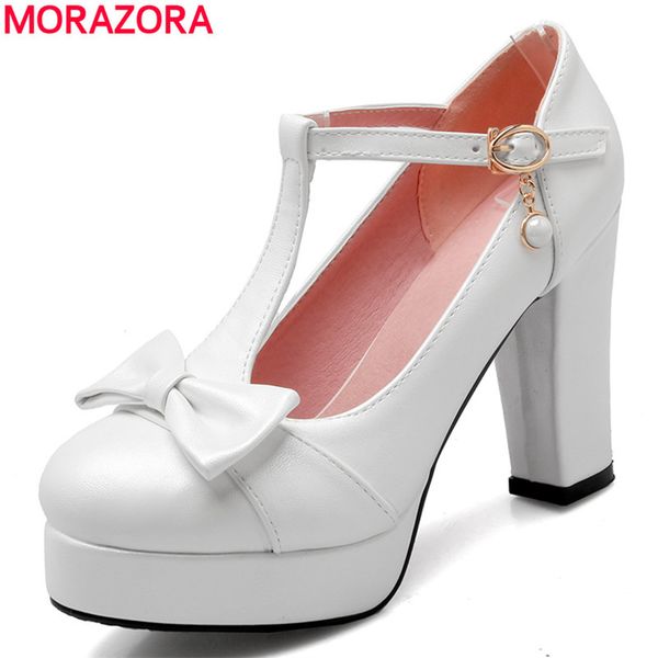 morazora high heels 10cm t -strap women pumps round toe platform shoes woman solid candy color party shoes, Black
morazora high heels 10cm t -strap women pumps round toe platform shoes woman solid candy color party shoes, Black
