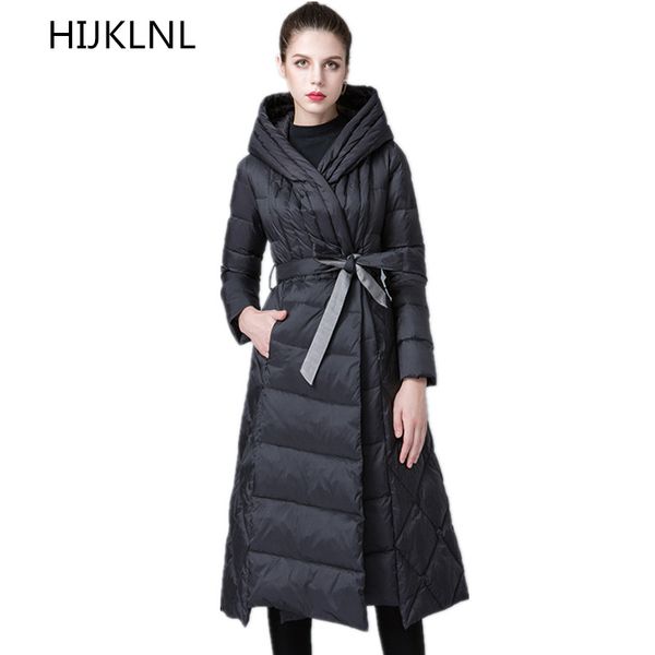 2018 winter new women's down jacket fashion 100% white duck thick warm outer long slim coat tq297, Black
2018 winter new women's down jacket fashion 100% white duck thick warm outer long slim coat tq297, Black