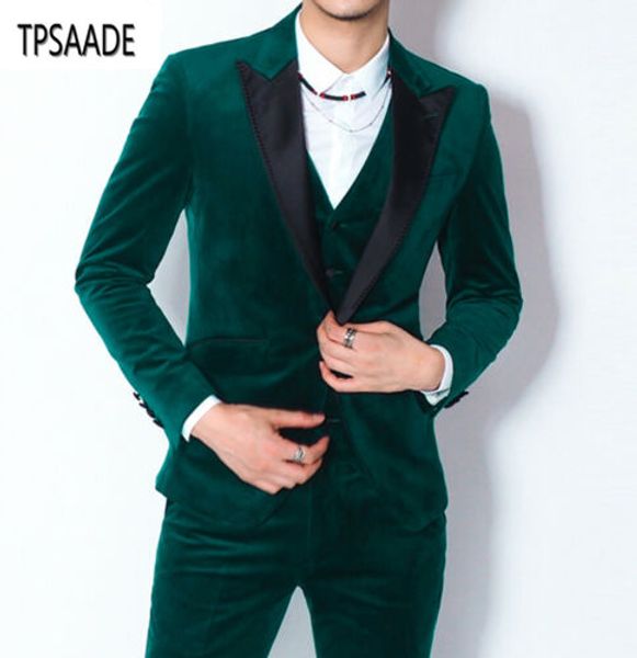 2020 fashion wedding men's green velvet suit 3 piece (jacket+pants+vest) groom tuxedo men's party suit custom grooms man, White;black
2020 fashion wedding men's green velvet suit 3 piece (jacket+pants+vest) groom tuxedo men's party suit custom grooms man, White;black
