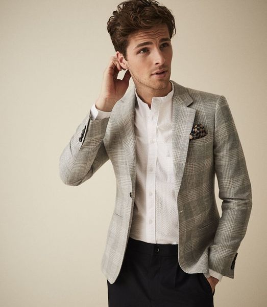 grey plaid groom wedding tuxedos slim fit one button mens prom designer jackets men blazer only one jacket, Black;gray
grey plaid groom wedding tuxedos slim fit one button mens prom designer jackets men blazer only one jacket, Black;gray