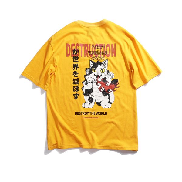 2019 men cotton cat print t-shirt hip hop t shirts harajuku japanese cartoon tshirt streetwear summer anime tees, White;black
2019 men cotton cat print t-shirt hip hop t shirts harajuku japanese cartoon tshirt streetwear summer anime tees, White;black