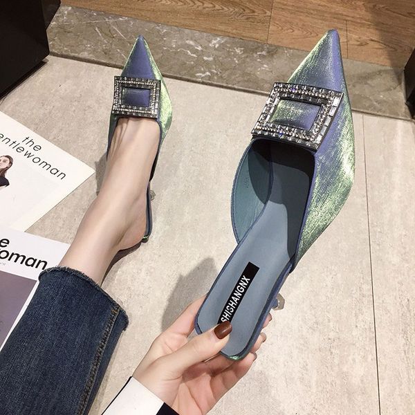 med loafers cover toe slippers casual female shoes thin heels slides soft 2020 summer pointed rubber rome fashion pu, Black
med loafers cover toe slippers casual female shoes thin heels slides soft 2020 summer pointed rubber rome fashion pu, Black