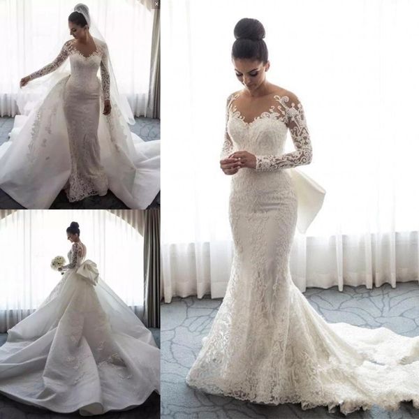 2019 Vintage Sheer длинные рукава кружева Русалка свадебные платья тюль аппликация сваде
2019 Vintage Sheer длинные рукава кружева Русалка свадебные платья тюль аппликация сваде
