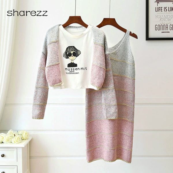 2019 knitting pink vest skirt dress +cardigan two-piece knit suit female new loose sweater knit mini dress winter, Black;white
2019 knitting pink vest skirt dress +cardigan two-piece knit suit female new loose sweater knit mini dress winter, Black;white