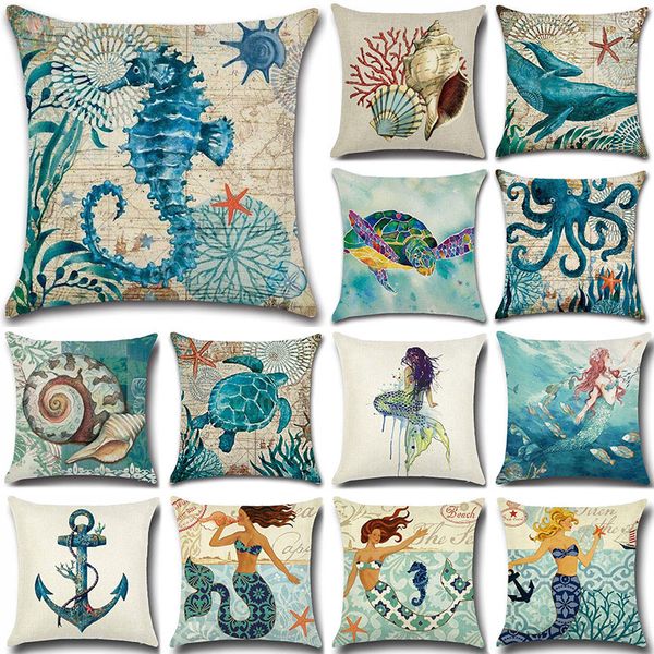sea turtle mermaid pattern cotton linen throw pillow cushion cover car home bed decoration sofa bed decorative pillowcase
sea turtle mermaid pattern cotton linen throw pillow cushion cover car home bed decoration sofa bed decorative pillowcase