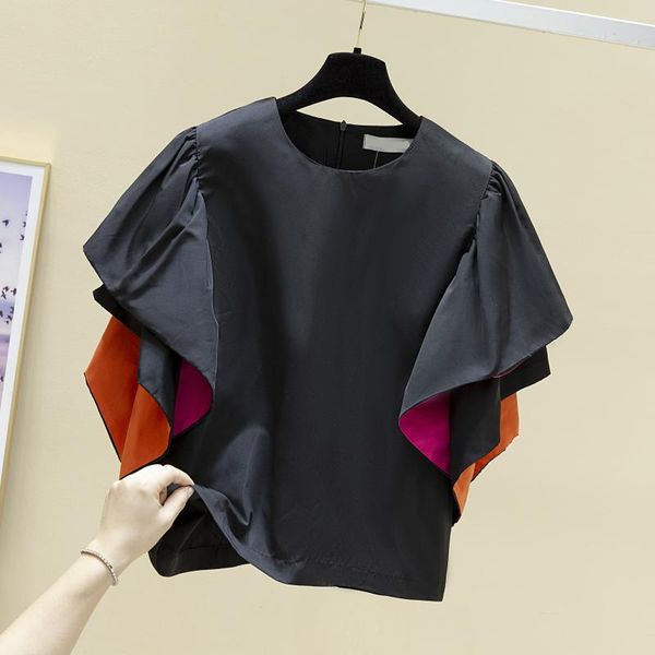 ruffled short sleeve t-shirt female 2020 spring and summer new korean style loose t-shirt ladies black t shirt tees, White
ruffled short sleeve t-shirt female 2020 spring and summer new korean style loose t-shirt ladies black t shirt tees, White