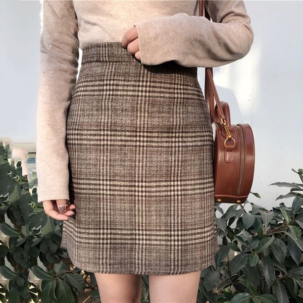 autumn new tartan high waist vintage large size slim skirt female korean empire a-line england style knee-length casual skirt, Black
autumn new tartan high waist vintage large size slim skirt female korean empire a-line england style knee-length casual skirt, Black