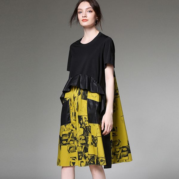 lanmrem 2020 new summer round neck short sleeves pullover patchwork printed inks big size loose women dress wl12707xxxl, Black;gray
lanmrem 2020 new summer round neck short sleeves pullover patchwork printed inks big size loose women dress wl12707xxxl, Black;gray