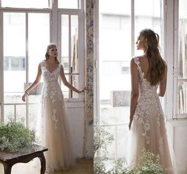 setwell illusion lace beach wedding dress v-neck backless wedding gowns soft tulle custom made a-line bridal dress, White
setwell illusion lace beach wedding dress v-neck backless wedding gowns soft tulle custom made a-line bridal dress, White