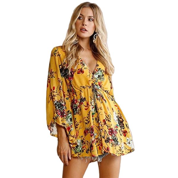 vintage women hippie floral print deep v-neck bohemian mini dress summer ladies bat sleeve boho dresses, Black;gray
vintage women hippie floral print deep v-neck bohemian mini dress summer ladies bat sleeve boho dresses, Black;gray
