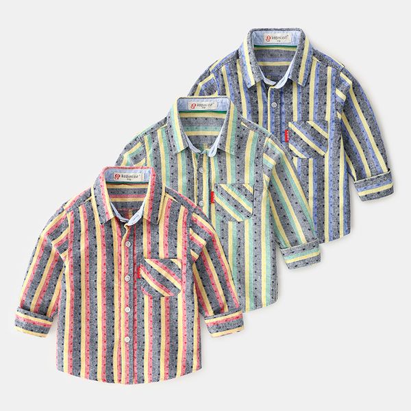 boy kids clothing shirt spring fall girl kids 100% cotton long sleeve turn down collar stripped shirt, Blue
boy kids clothing shirt spring fall girl kids 100% cotton long sleeve turn down collar stripped shirt, Blue