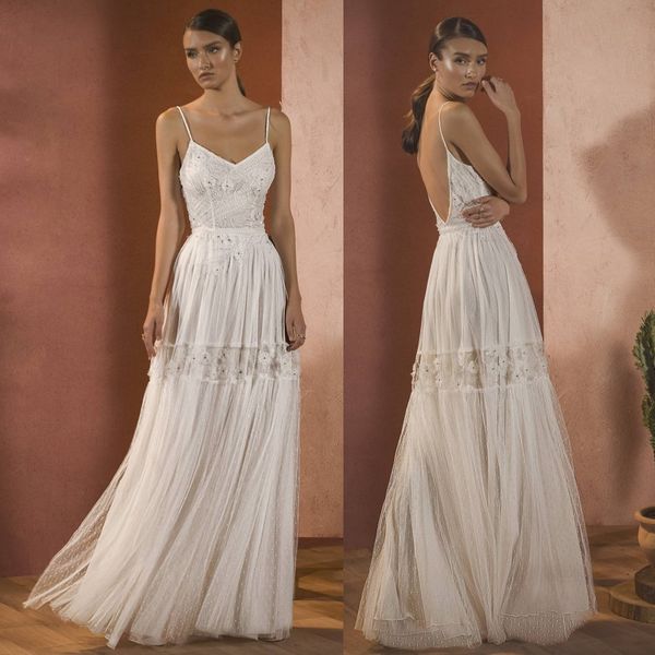 bohemian beading wedding dresses 2020 spaghetti neck appliqued boho backless bridal gowns a line tulle wedding dress robe de mariée, White
bohemian beading wedding dresses 2020 spaghetti neck appliqued boho backless bridal gowns a line tulle wedding dress robe de mariée, White