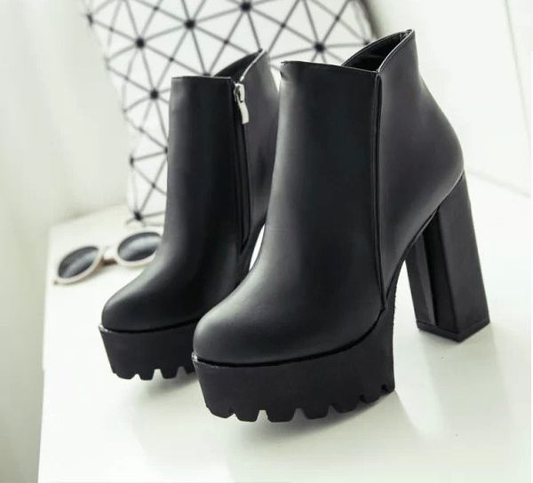 women's fashion side zipper ankle boots platform thick high heel 12 cm ladies boots winter woman shoes 2 style black boot
women's fashion side zipper ankle boots platform thick high heel 12 cm ladies boots winter woman shoes 2 style black boot