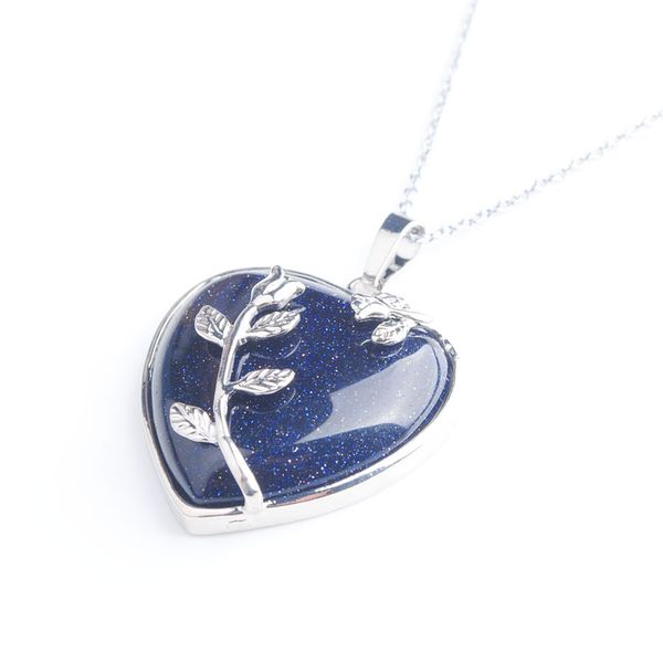 wojiaer bohemian style women jewellery love heart gem stone necklaces natural blue sand stone charms pendant dn3178, Silver
wojiaer bohemian style women jewellery love heart gem stone necklaces natural blue sand stone charms pendant dn3178, Silver