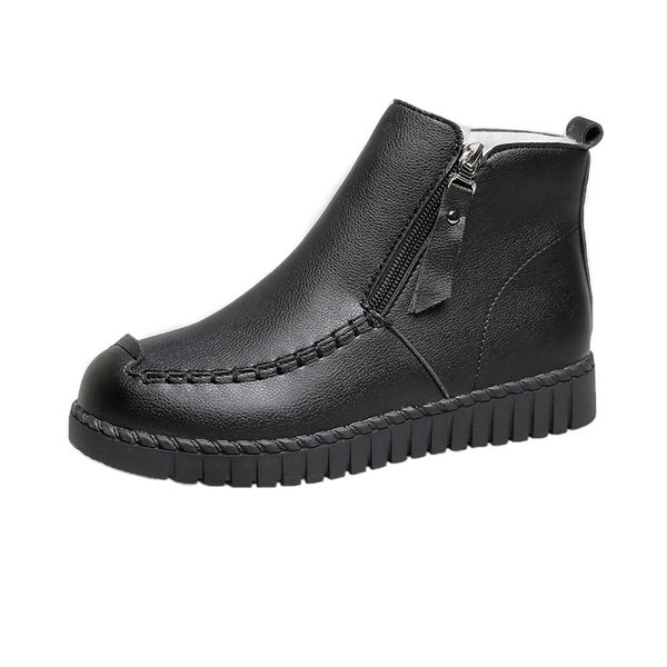flat women winter shoes high-end elegant women's leather boots the soft pu comfortable warm women's snow boots, Black
flat women winter shoes high-end elegant women's leather boots the soft pu comfortable warm women's snow boots, Black