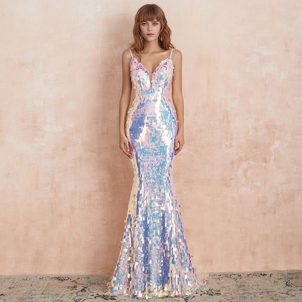 vkbridal illusion v neck prom party gowns long pink sequin sparkly formal wear real picture backless mermaid evening dress 2019, White;black
vkbridal illusion v neck prom party gowns long pink sequin sparkly formal wear real picture backless mermaid evening dress 2019, White;black