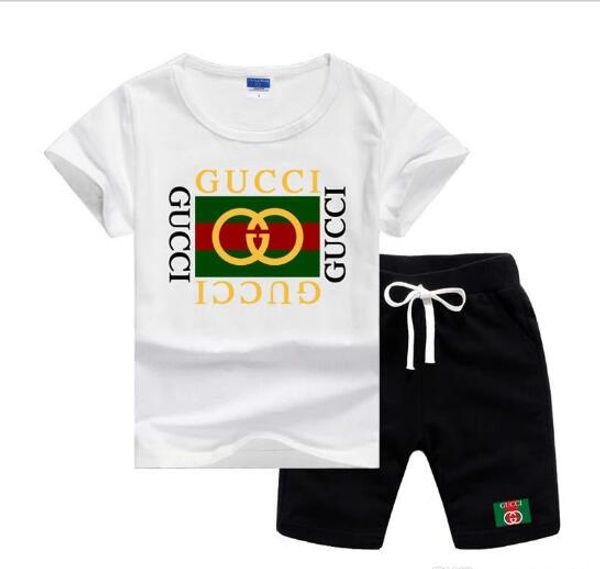 

Gc brand logo luxury de igner kid clothing et ummer baby clothe print for boy outfit toddler fa hion t hirt hort children uit, White
