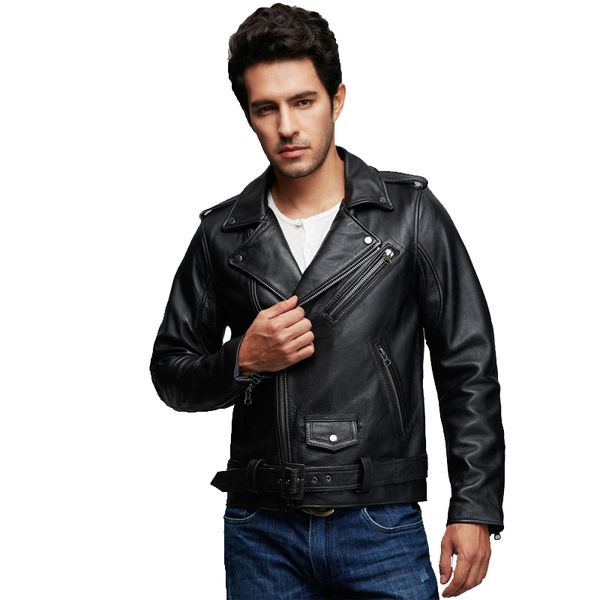 factory 2016 new genuine leather jacket men real calf cow skin punk rock bomber motorcycle biker coat winter chaqueta jaqueta, Black
factory 2016 new genuine leather jacket men real calf cow skin punk rock bomber motorcycle biker coat winter chaqueta jaqueta, Black
