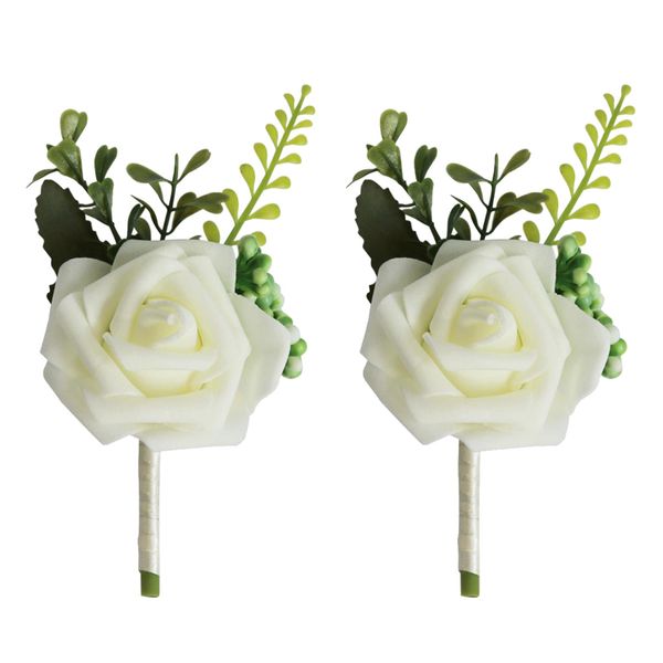 2pcs artificial rose flower boutonniere corsage silk fabric for grooms groomsmen bridal bridesmaids prom party wedding decor - white
2pcs artificial rose flower boutonniere corsage silk fabric for grooms groomsmen bridal bridesmaids prom party wedding decor - white