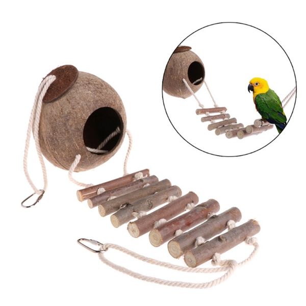 parrot coco bird hut natural coconut shell bird nest with ladder parrot cage decor for small animal vogel speelgoed random color
parrot coco bird hut natural coconut shell bird nest with ladder parrot cage decor for small animal vogel speelgoed random color